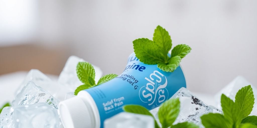 Salep Lumbar Spine Cooling Gel dengan daun mint dan es.